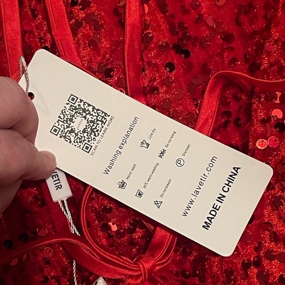 Lavetir NWT red sequin formal prom wedding Valentine’s Day date dress - Picture 8 of 8